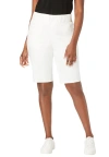 Jessica London Comfort Waist Stretch Denim Bermuda Short In White