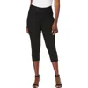 Jessica London Comfort Waist Stretch Denim Capris In Black