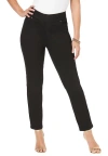Jessica London Comfort Waist Stretch Denim Straight Leg Jean In Black
