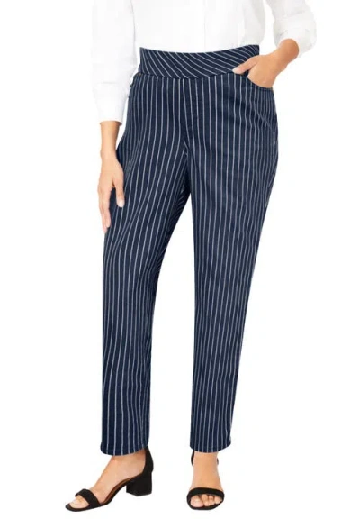 Jessica London Comfort Waist Stretch Denim Straight Leg Jean In Blue