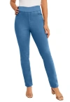 Jessica London Comfort Waist Stretch Denim Straight Leg Jean In Blue