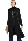 Jessica London Cotton Cashmere Duster Sweater In Black