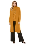 Jessica London Cotton Cashmere Duster Sweater In Orange