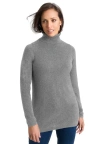 Jessica London Cotton Cashmere Turtleneck In Gray