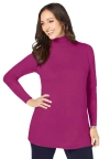 Jessica London Cotton Cashmere Turtleneck In Pink