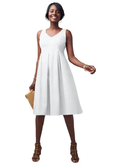 Jessica London Cotton Denim Dress In White