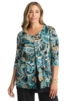 Jessica London Crew Neck Double Layered Tunic In Multi