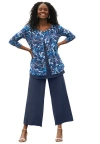 Jessica London Crew Neck Double Layered Tunic In Multi