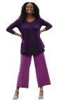 Jessica London Crew Neck Double Layered Tunic In Purple