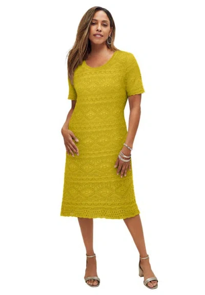 Jessica London Crochet Dress In Green