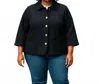 Jessica London Cropped Cotton Lined Jacket In Black In Black