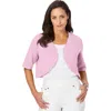 Jessica London Curved Hem Shrug In Pink