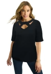 Jessica London Cutout A-line Top In Black