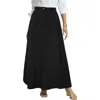 Jessica London Denim Inset Maxi Skirt In Black