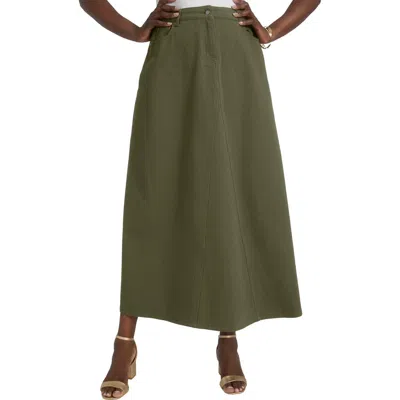 JESSICA LONDON JESSICA LONDON DENIM INSET MAXI SKIRT
