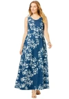 Jessica London Denim Maxi Dress In Blue