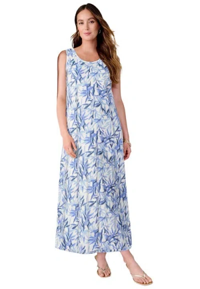 Jessica London Denim Maxi Dress In Blue