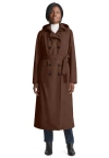 Jessica London Double Breasted Long Trench Raincoat In Brown