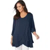 Jessica London Double Layer Tunic In Blue