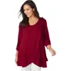 Jessica London Double Layer Tunic In Burgundy