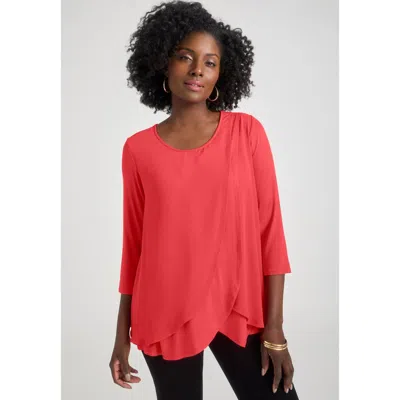 Jessica London Double Layer Tunic In Pink
