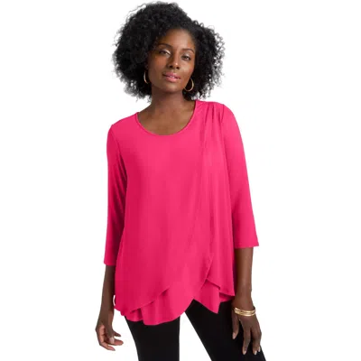 Jessica London Double Layer Tunic In Pink