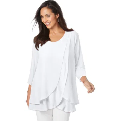 Jessica London Double Layer Tunic In White