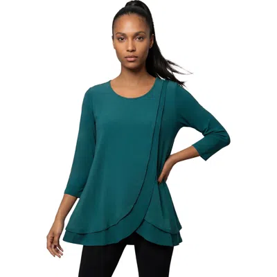Jessica London Double-layer High-low Tunic In Green