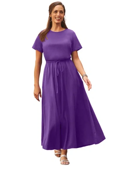 Jessica London Drawstring Maxi Dress In Purple