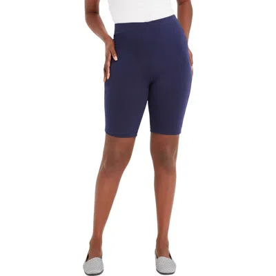 Jessica London Everyday Stretch Cotton Bike Short In Blue