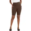 Jessica London Everyday Stretch Cotton Bike Short In Brown