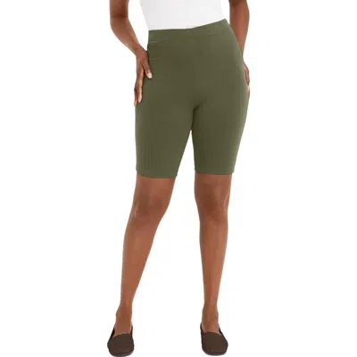 Jessica London Everyday Stretch Cotton Bike Short In Green