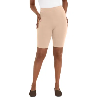 Jessica London Everyday Stretch Cotton Bike Short In Neutral