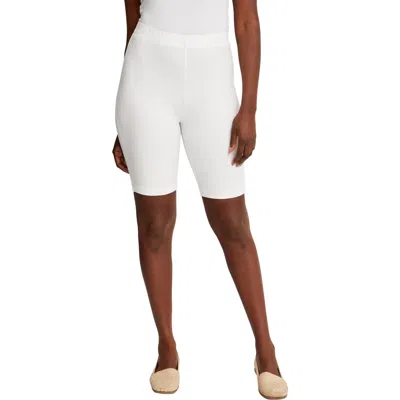 Jessica London Everyday Stretch Cotton Bike Short In White