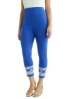 Jessica London Everyday Stretch Cotton Capri Legging In Blue