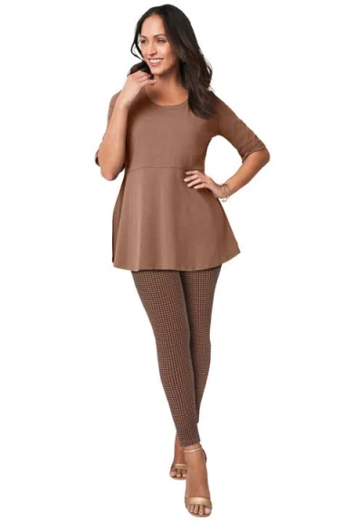 Jessica London Everyday Stretch Cotton Legging In Brown