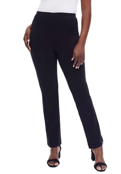 Jessica London Everyday Stretch Cotton Straight Leg In Black