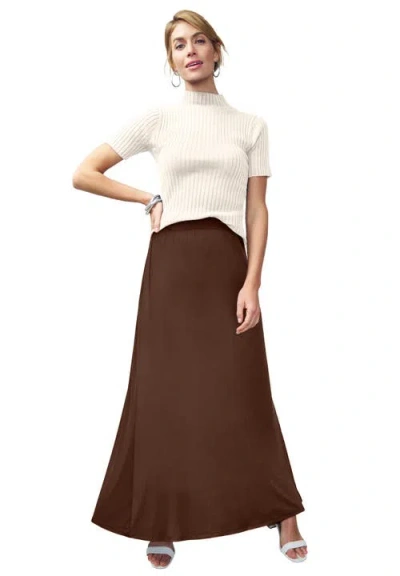 Jessica London Everyday Stretch Knit Maxi Skirt In Brown