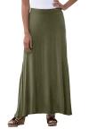 Jessica London Everyday Stretch Knit Maxi Skirt In Green