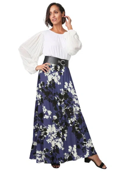 Jessica London Everyday Stretch Knit Maxi Skirt In Multi