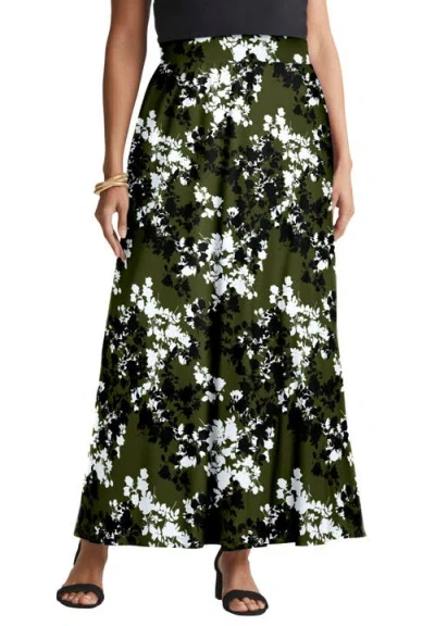 Jessica London Everyday Stretch Knit Maxi Skirt In Pattern