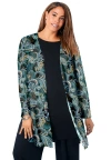 Jessica London Everyday Stretch Knit Open Front Cardigan In Blue