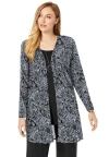 Jessica London Everyday Stretch Knit Open Front Cardigan In Multi