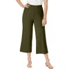 Jessica London Everyday Stretch Knit Wide Leg Crop Pant In Green