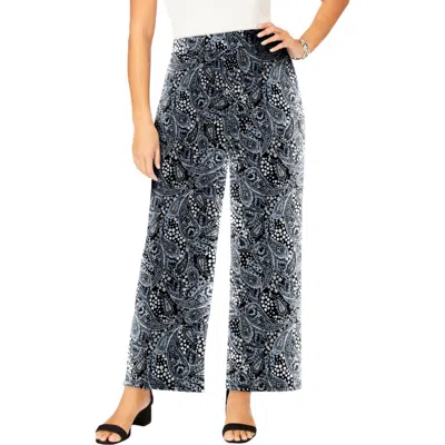 Jessica London Everyday Stretch Knit Wide Leg Pant In Black