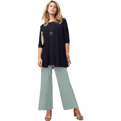 Jessica London Everyday Stretch Knit Wide Leg Pant In Gray