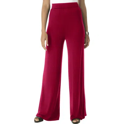 Jessica London Everyday Stretch Knit Wide Leg Pant In Red