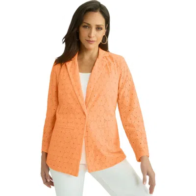 Jessica London Eyelet Blazer In Orange