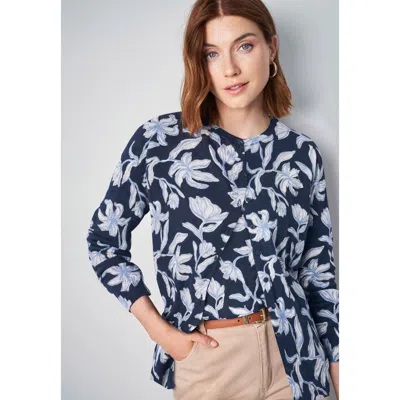 Jessica London Fine Gauge Button-front Cardigan In Blue