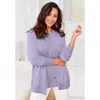 Jessica London Fine Gauge Button-front Cardigan In Purple
